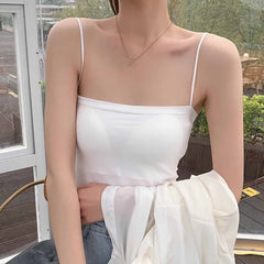 Women's Solid Color Seamless Suspender Breast Wrapped One-piece Breast Pad Strapless Beautiful Back Bottom Layer Inner Vest